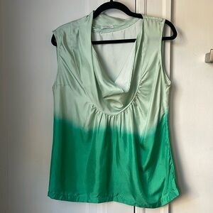 Dries Van Noten Silk Blouse Top Tank Ombre Cowl Neck Size 40 Sleeveless